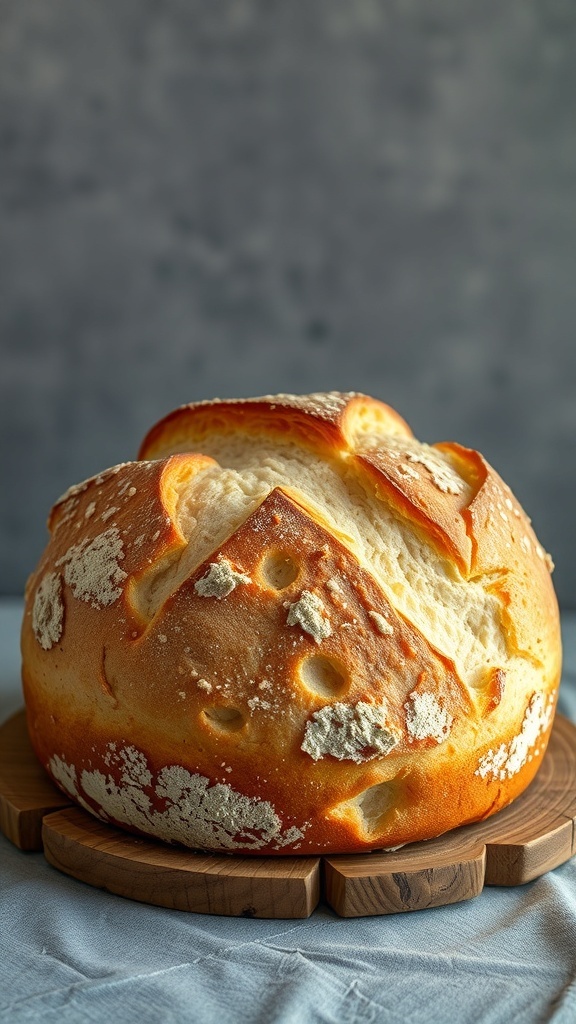 Artisan bread cake on a wooden board