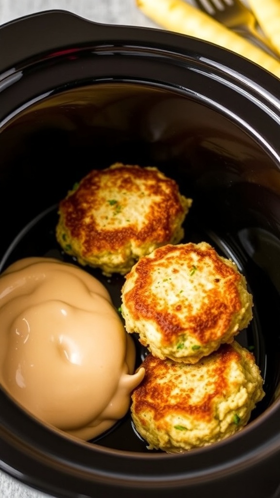 Crockpot crab cakes with remoulade sauce