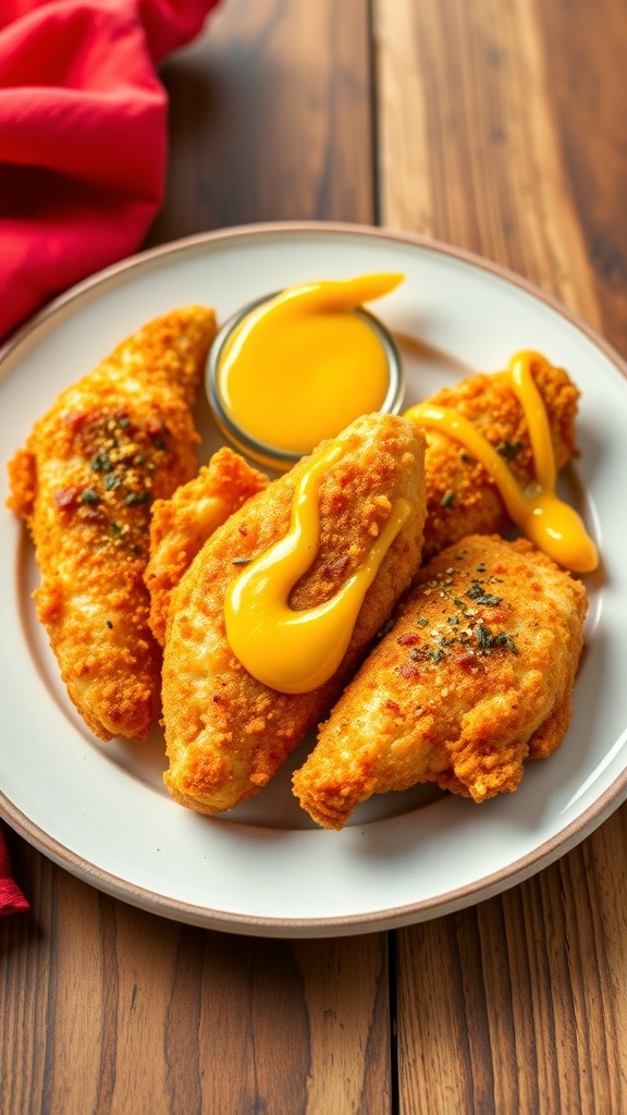 Oven-baked chicken tenders with dipping sauce