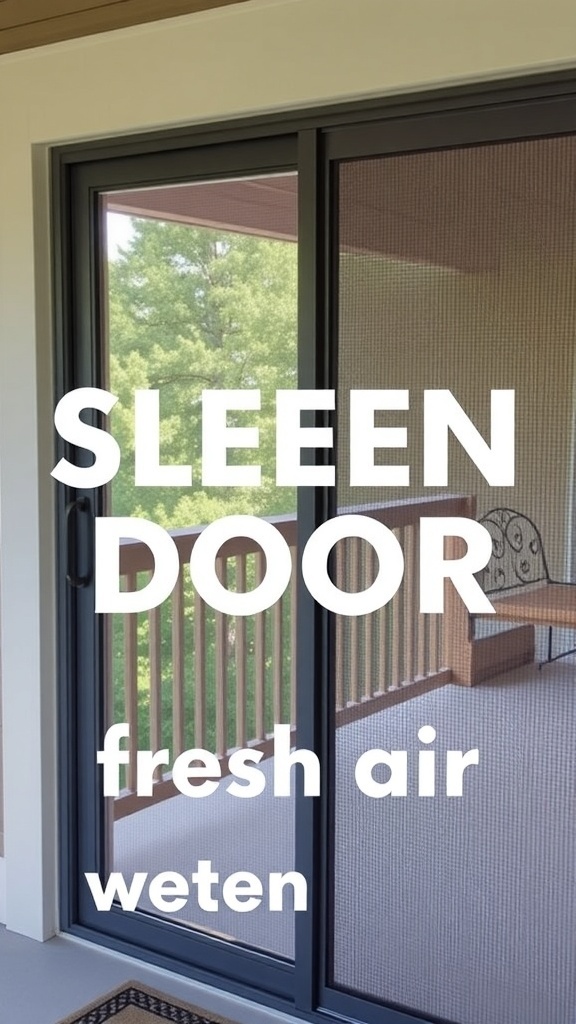A sliding glass door with a magnetic screen, offering fresh air and bug protection.