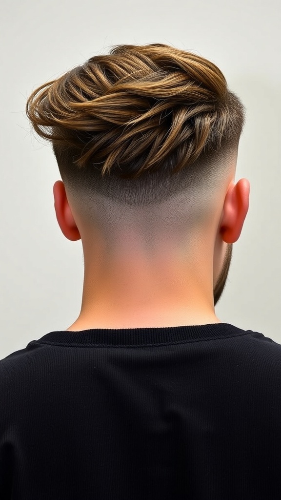 A stylish undercut hairstyle with a textured top, showcasing thick hair.