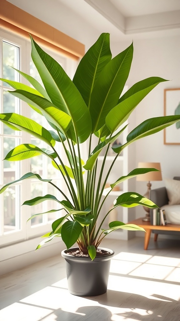 Costa Farms White Bird Of Paradise indoor house plant with large green leaves in a bright room