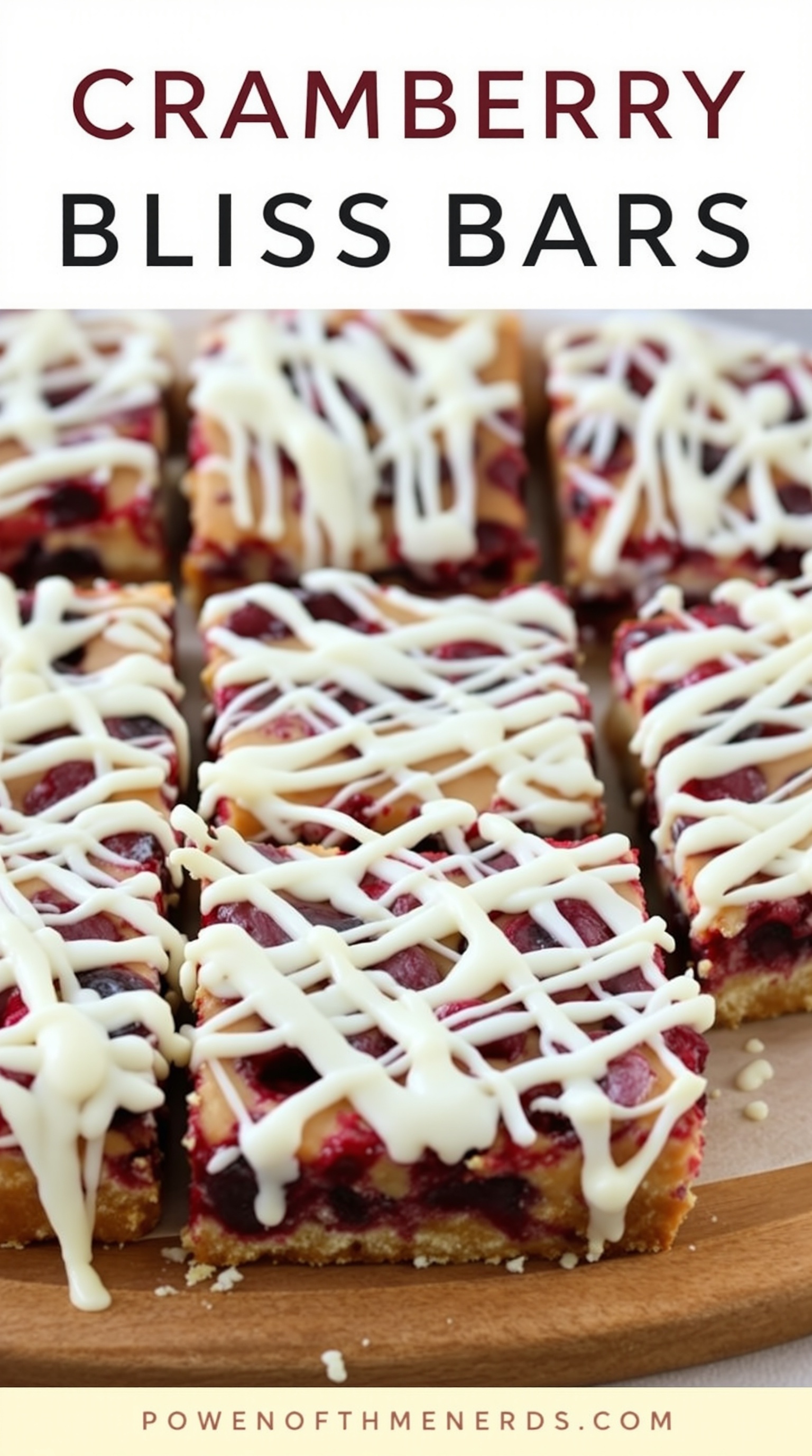 Delicious cranberry bliss bars drizzled with white chocolate