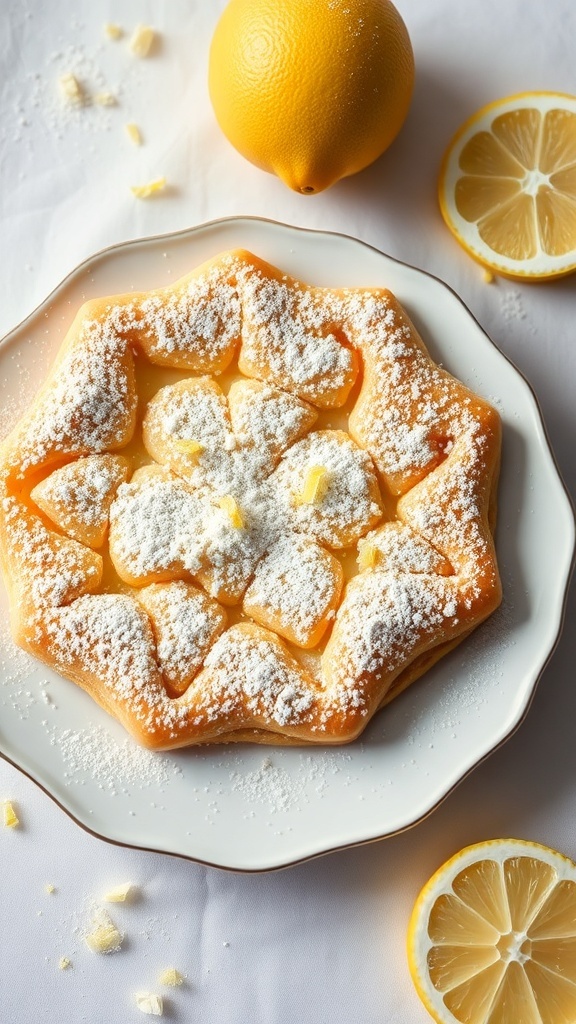Lemon Ricotta Pannenkoeken met poedersuiker en citroen