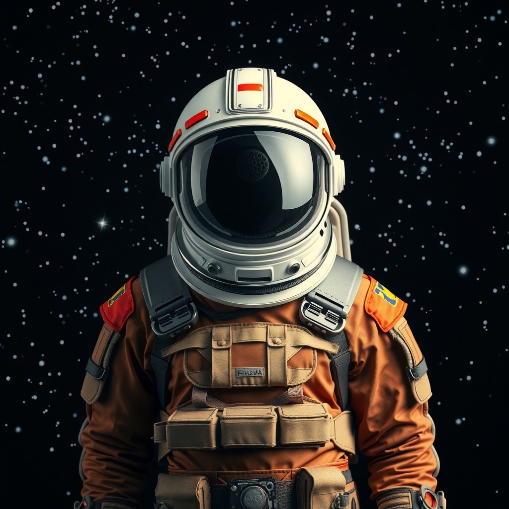 50 Spooktacular Halloween Costumes for Every Theme and Style A classic space explorer costume featuring a helmet and space suit against a starry background.