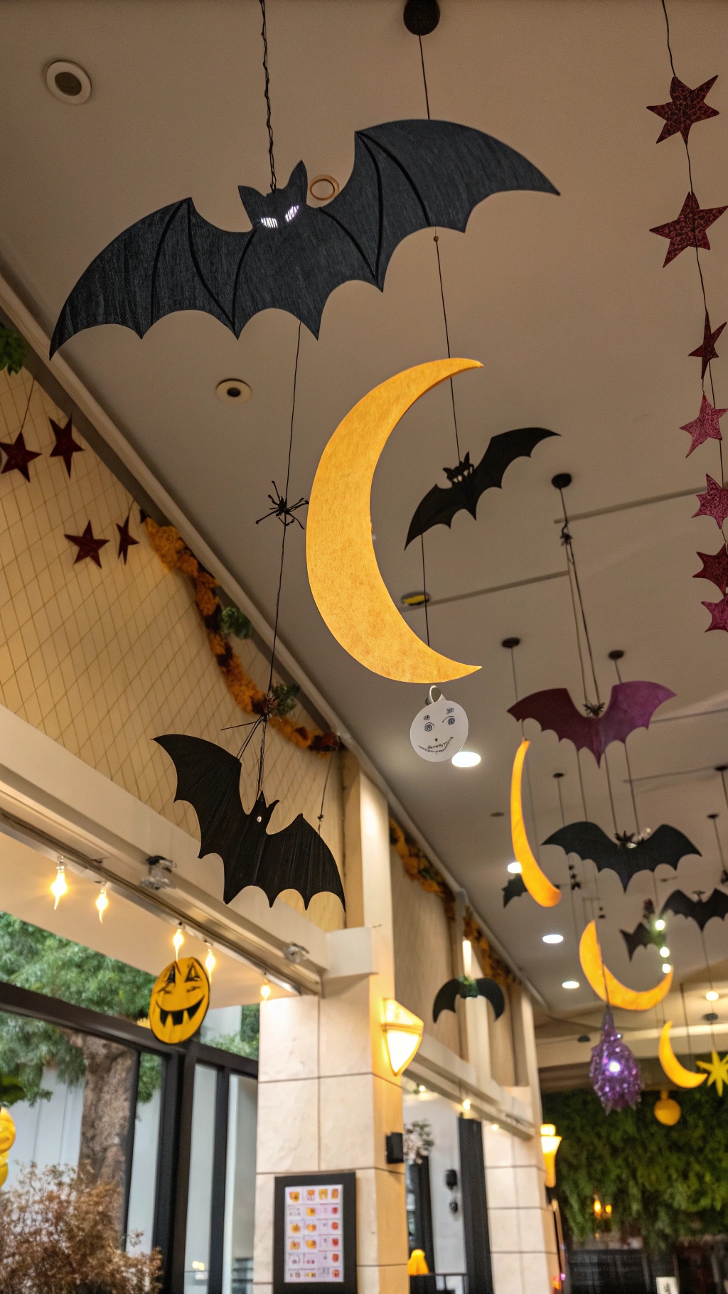Whimsical Goth Room Decor: Crafting a Magical, Moody Sanctuary Hanging bats and moons in a whimsical goth room decor