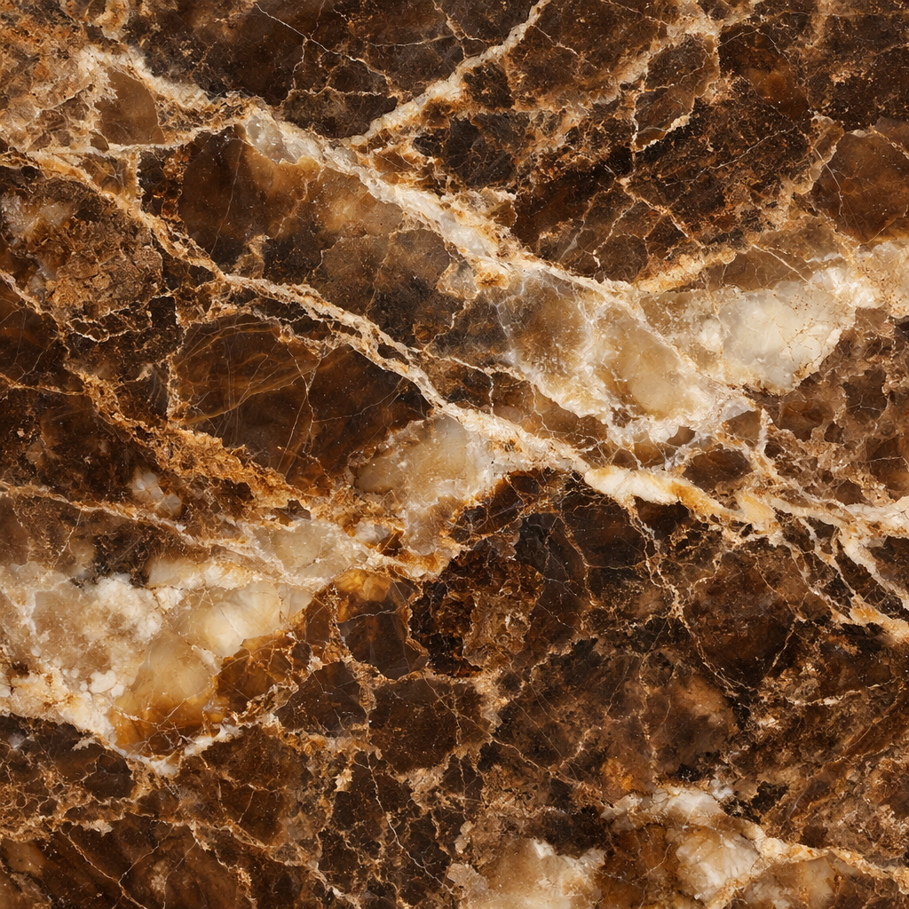 Close-up of brown marble with intricate veining