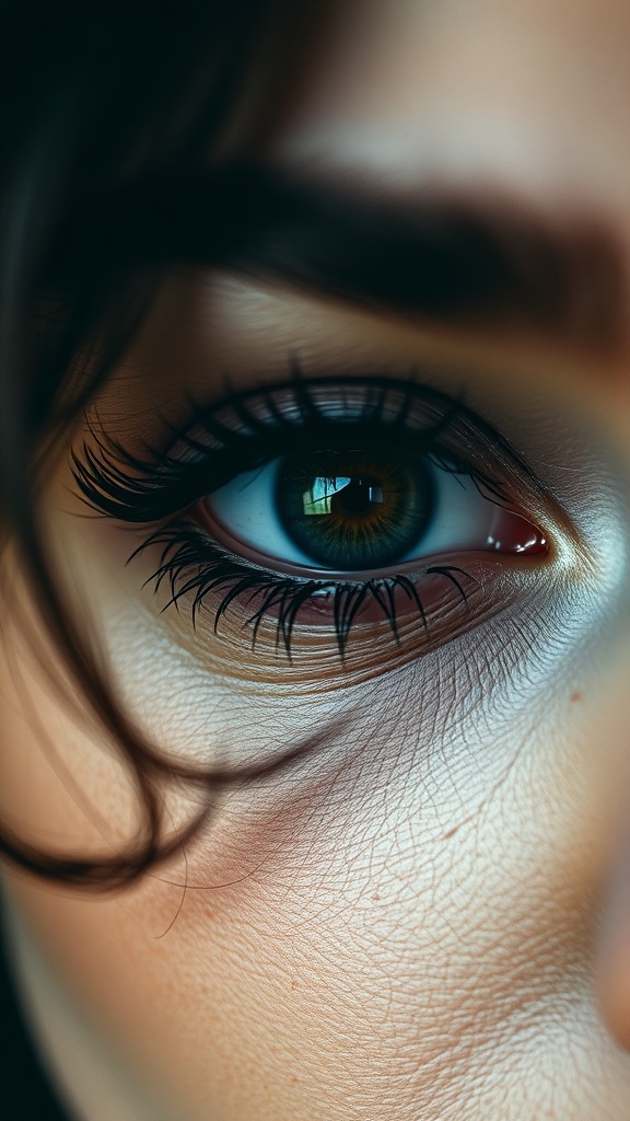 Close-up of an eye with dramatic eyeliner