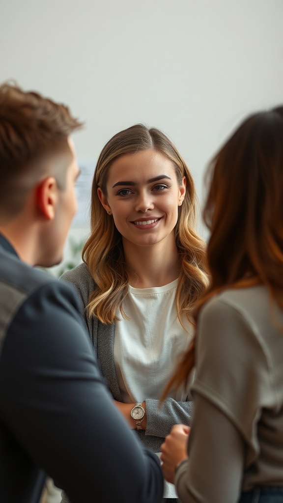 A woman relaxing in a cozy setting with skincare products and candles, symbolizing self-care.