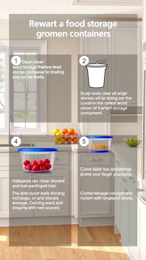 Image showing a clean kitchen with organized food storage containers.