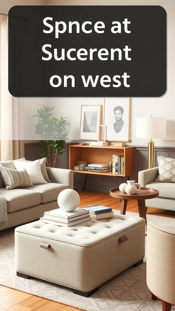 Stylish living room with plush furniture and cozy decor elements