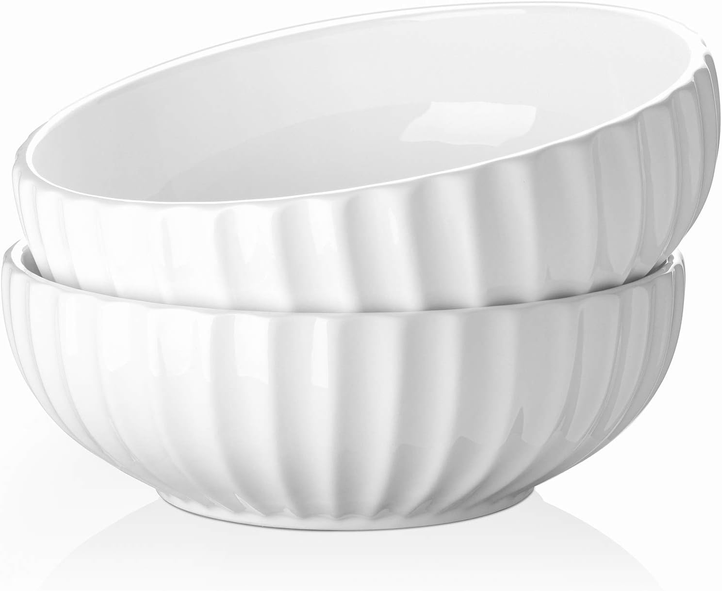 White pumpkin shaped serving bowls set of two