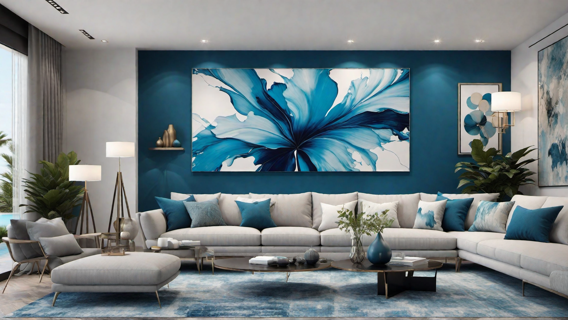 Artistic Expression: Blue Abstract Paintings