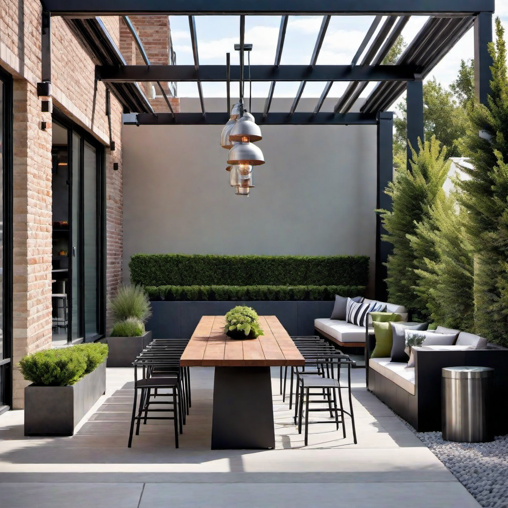 Industrial Vibes: Metal and Concrete Elements for a Modern Outdoor Patio