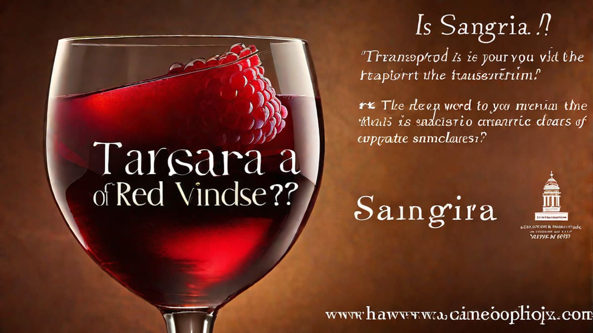 Is Sangria A Red Wine
