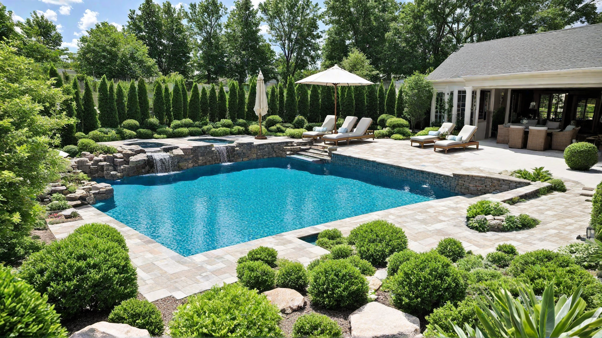 Private Getaway: Secluded Pool with High Privacy Walls
