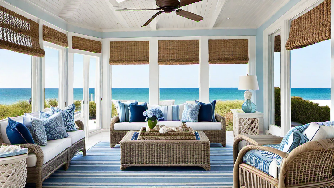 4. Coastal Retreat: Nautical and Beach-Inspired Sunroom Decor