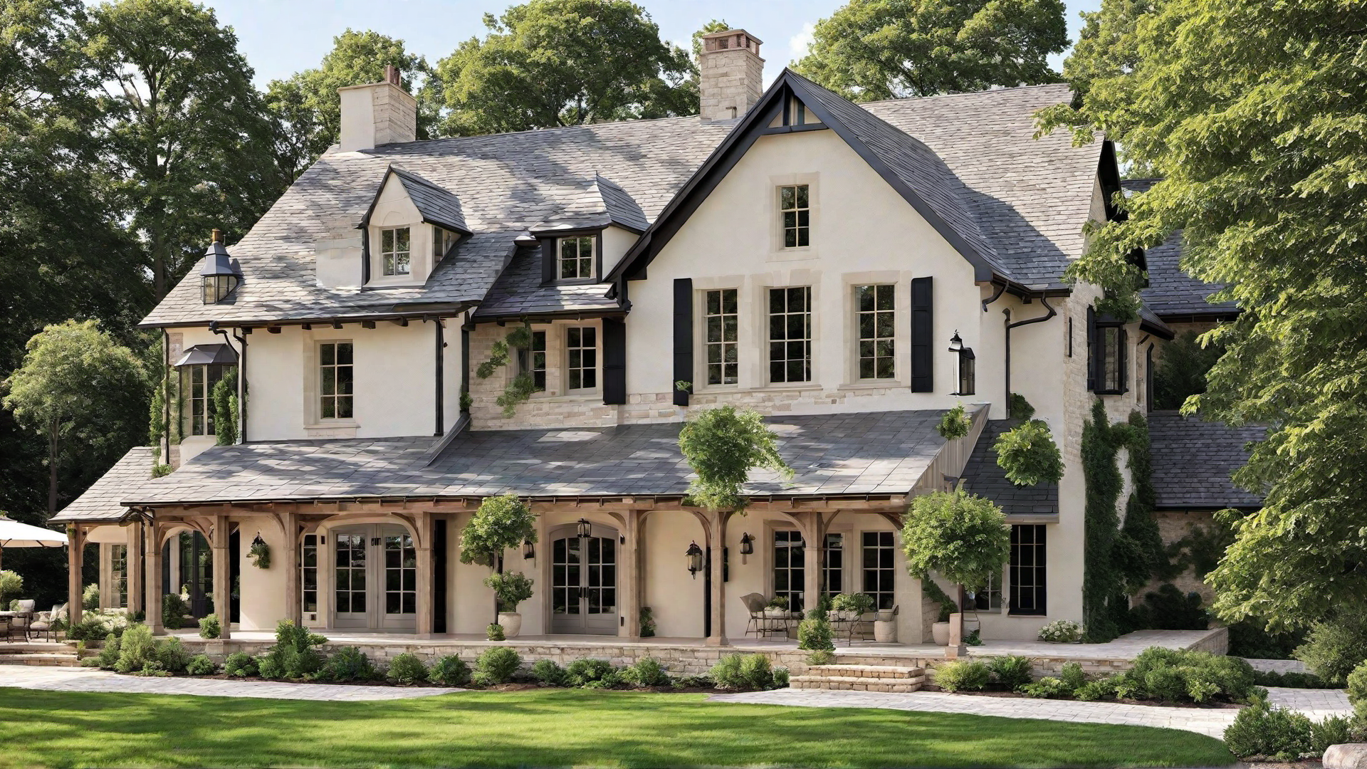 Farmhouse Elements in French Home Exteriors