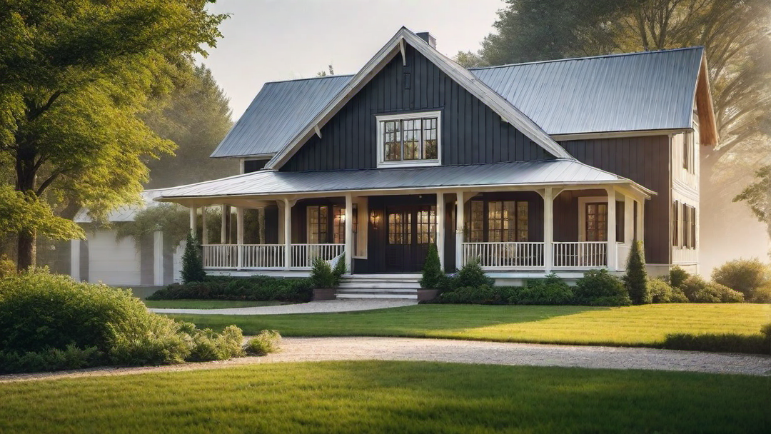 Farmhouse with Front Facing Garage and Carport