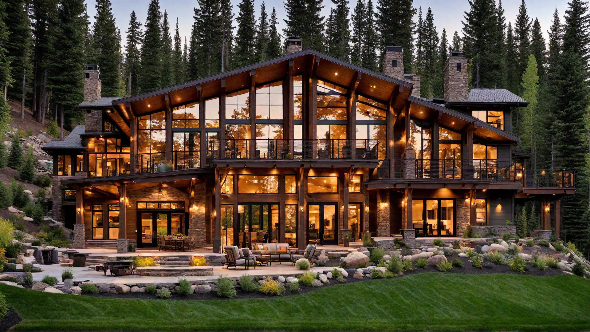 Elegantly Designed Mountain Home with Skylights