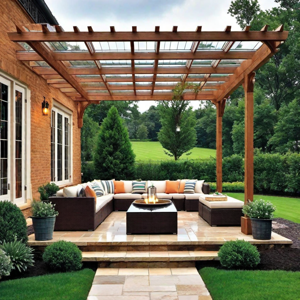 Rainy Day Retreat: Glass Roof Pergola for Sheltered Outdoor Space
