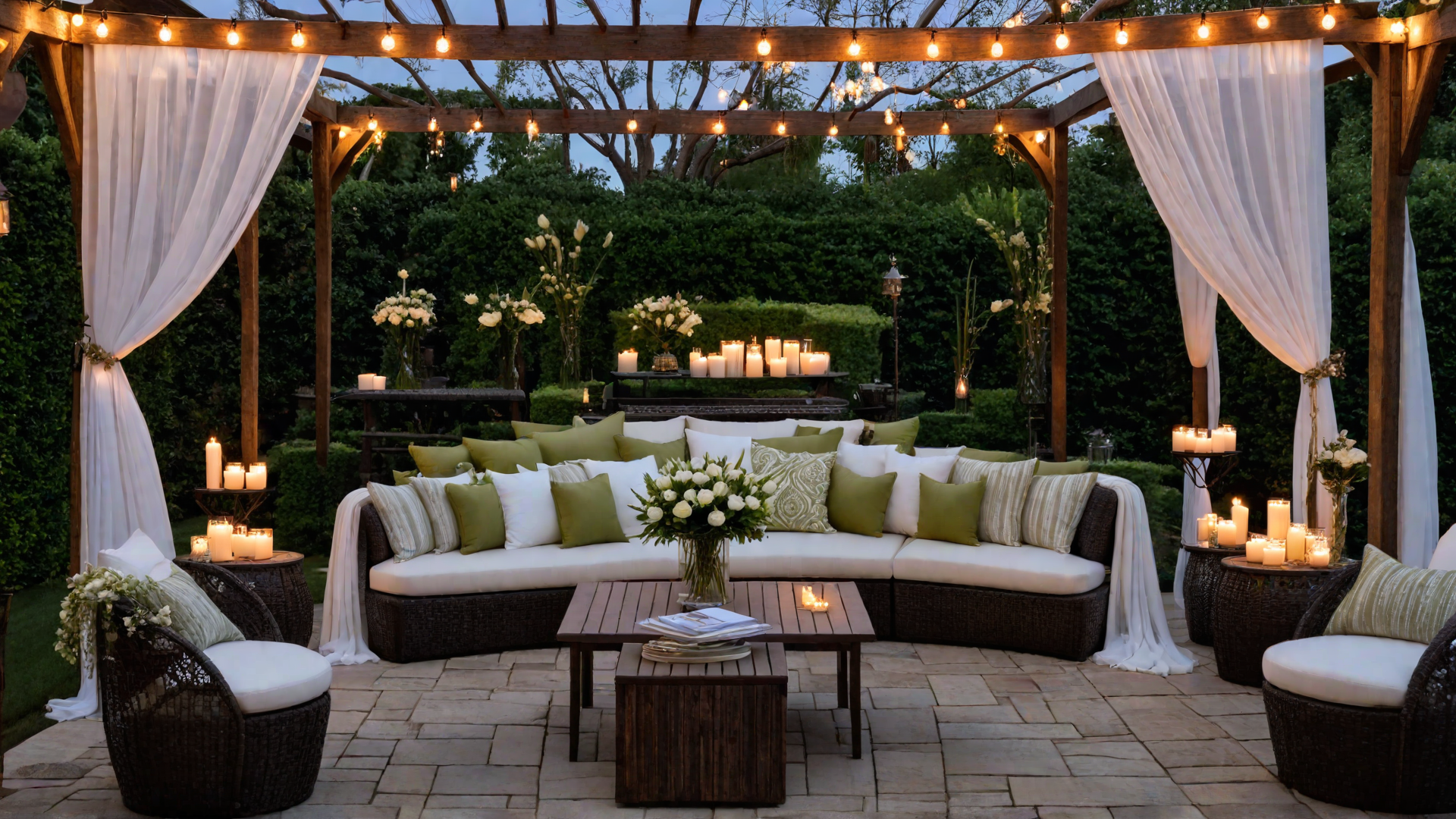 Romantic Setting: Canopy and Sheer Curtains