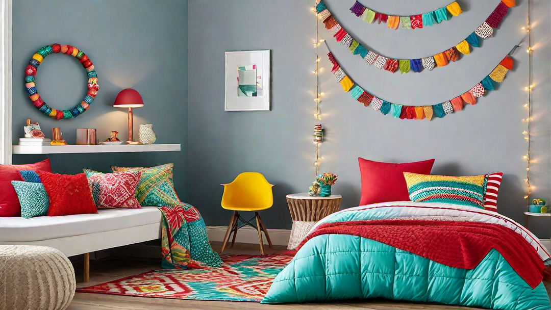 Festive Fun: Vibrant Bed Room with Festive Decor