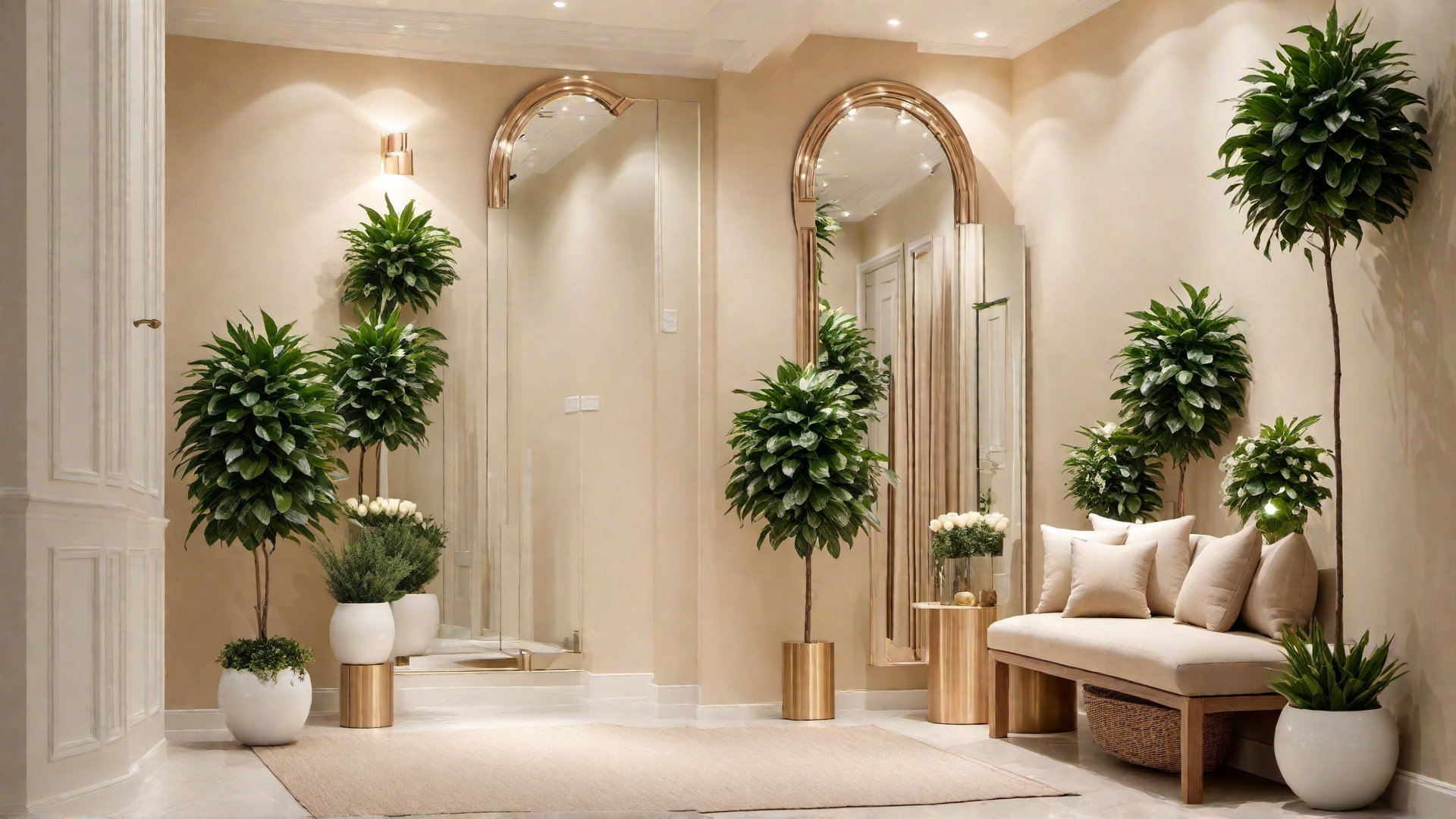 Warm Welcome: Beige Entryway with Inviting Decor