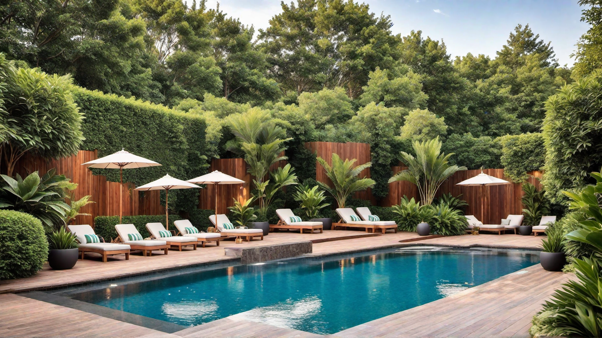 Cozy Pool Nook with Privacy Screens