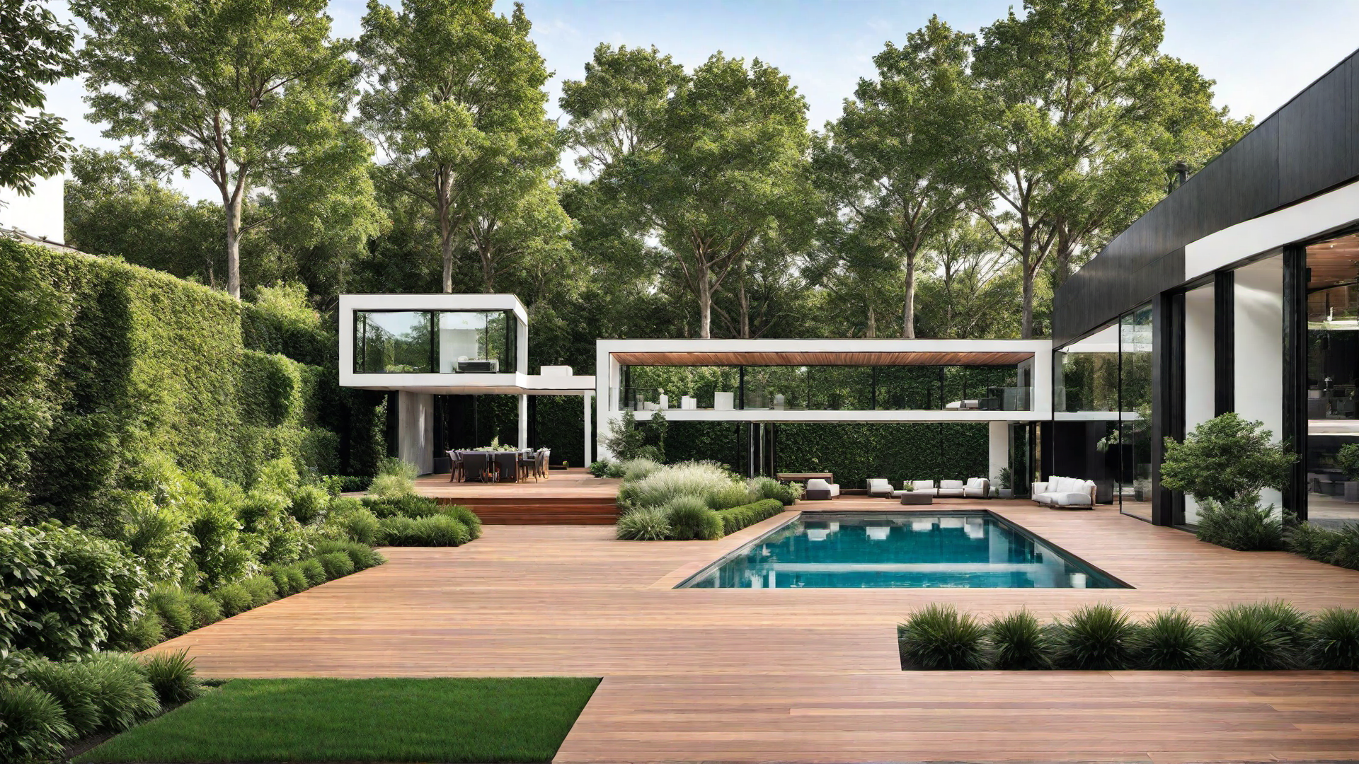 Geometric Pool with Square and Rectangle Shapes