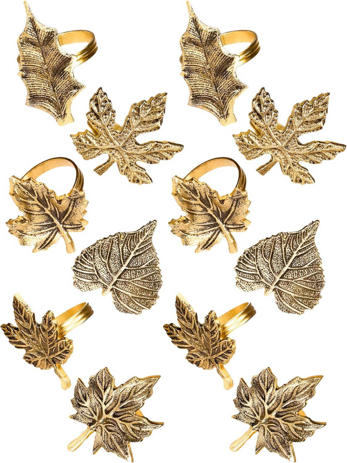 Antique gold leaf napkin rings