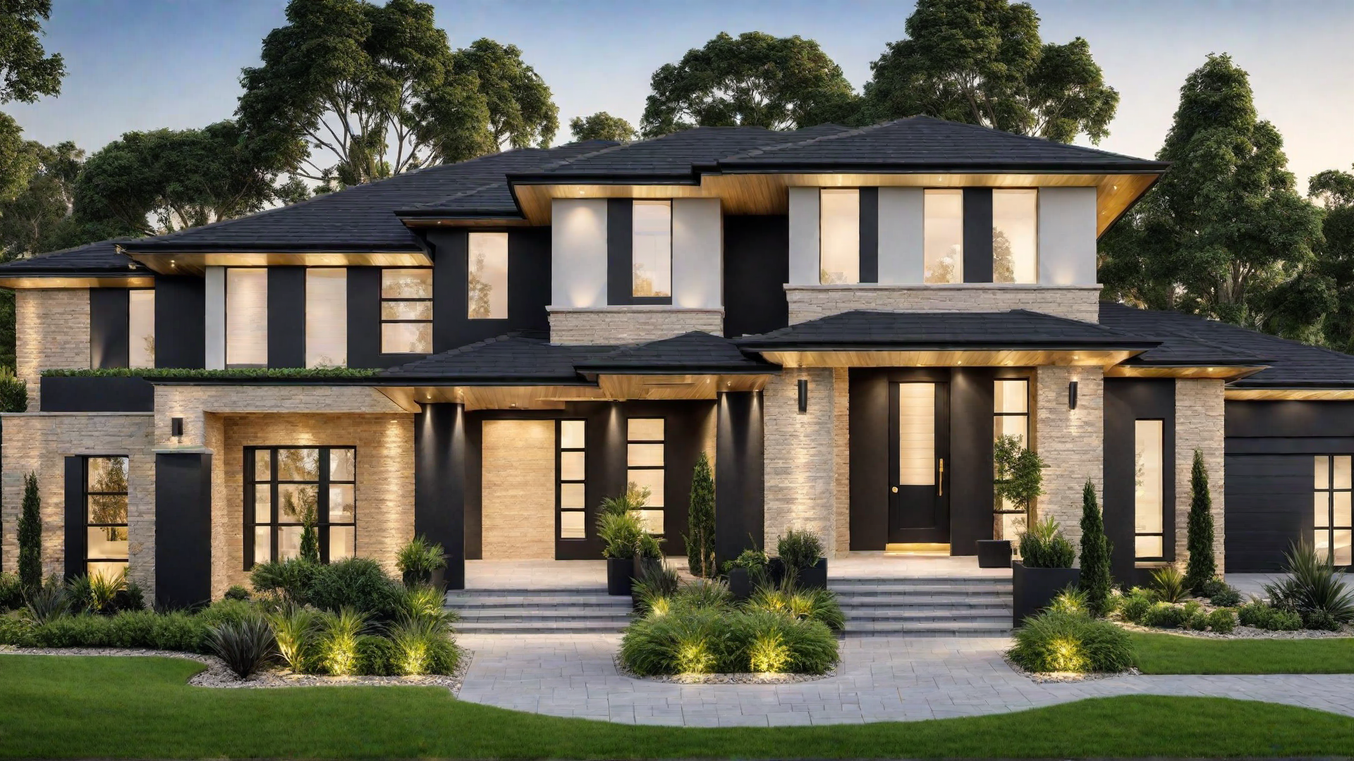 Luxurious Touch: Black Home with Gold or Brass Accents