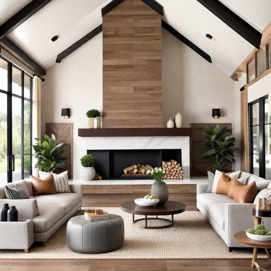 Modern Fireplace: Focal Point for a Cozy Western Living Room