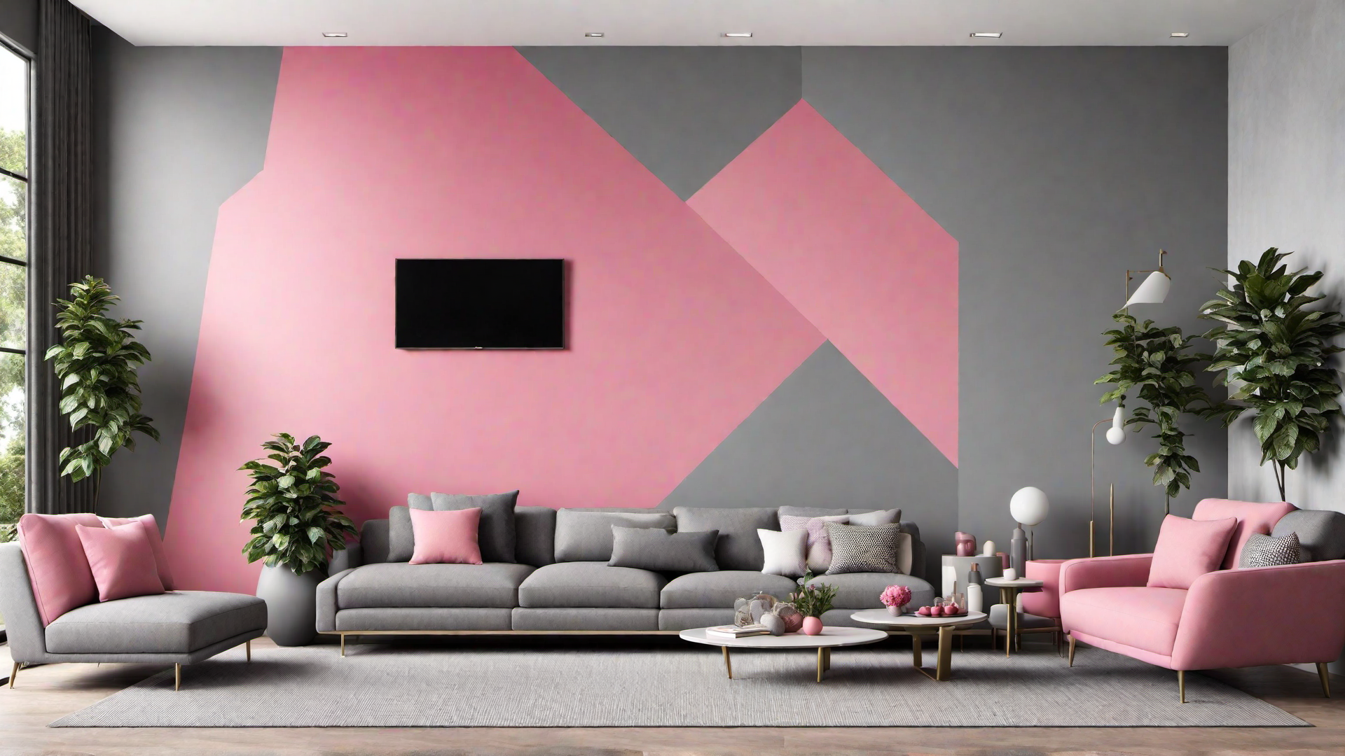 Contemporary Charm: Pink Geometric Patterns