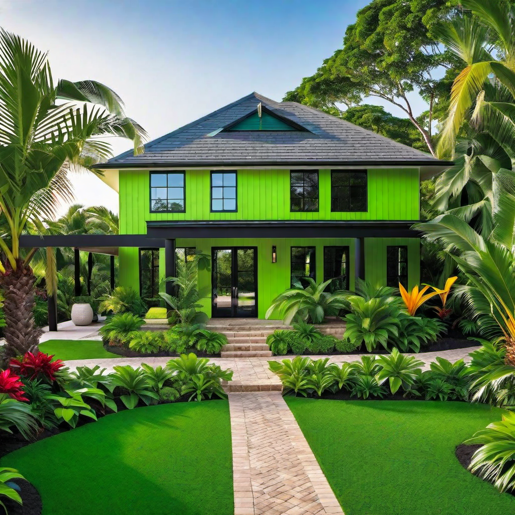 Tropical Paradise: Bright Green House Exterior Ideas