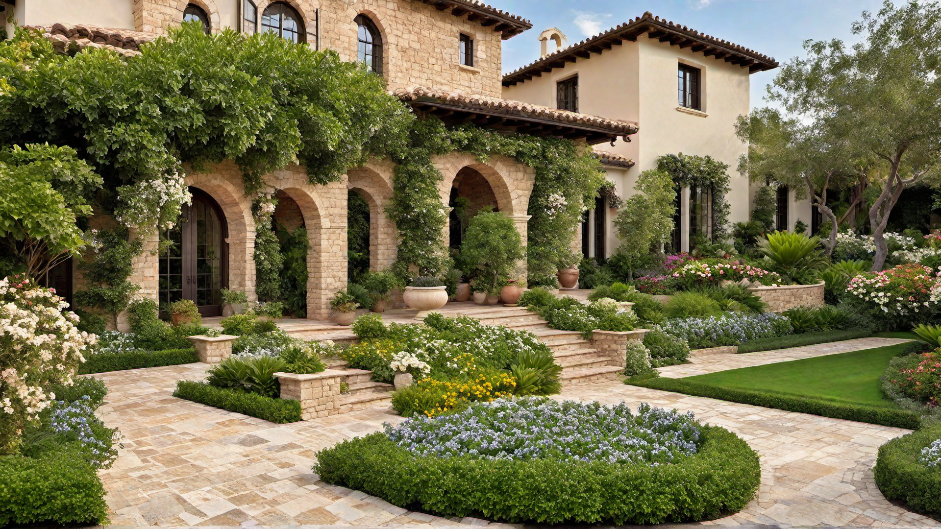 Stone Pathways: Natural Elements in Mediterranean Landscaping