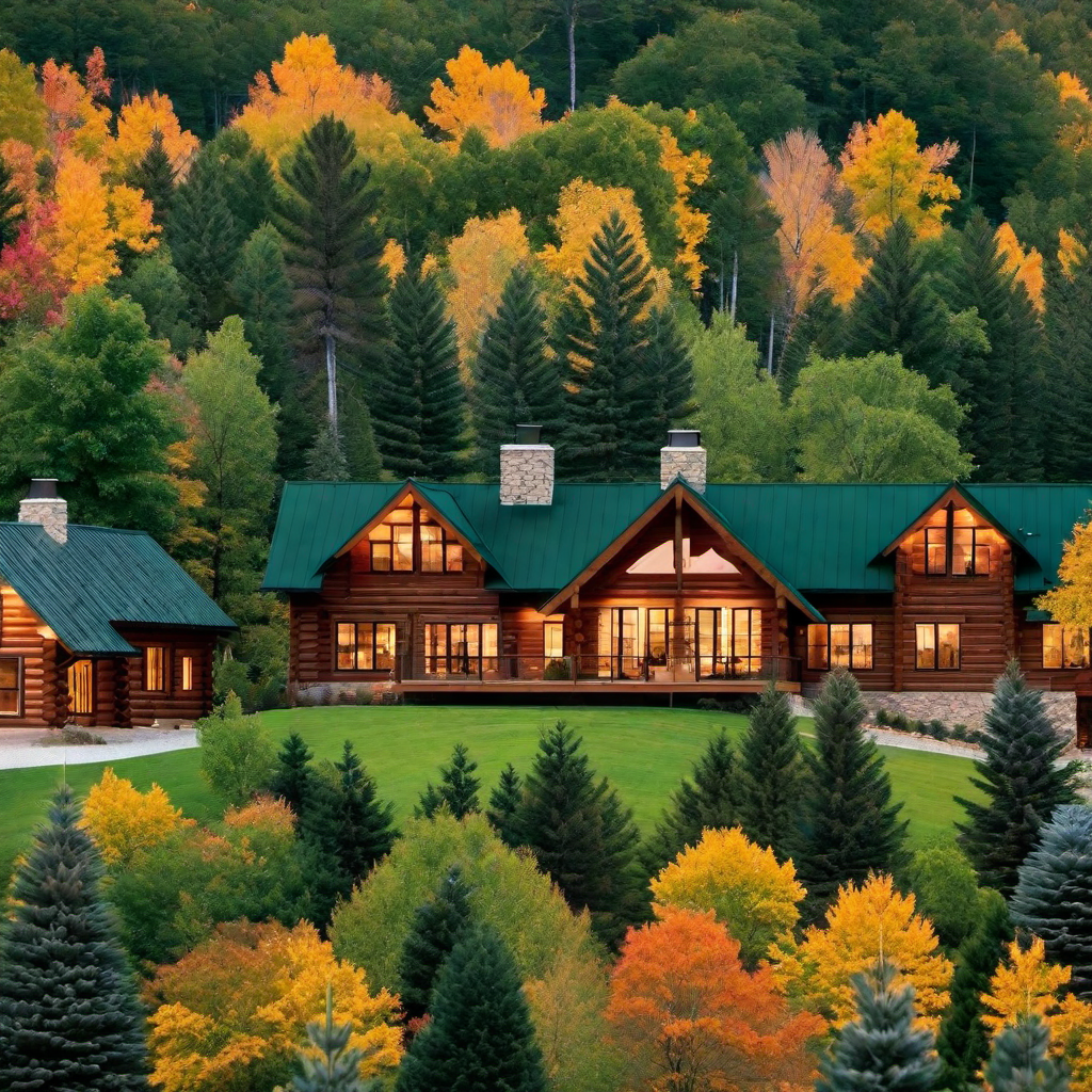 Rustic Charm: Log Cabin Exterior with Natural Wood Finishes