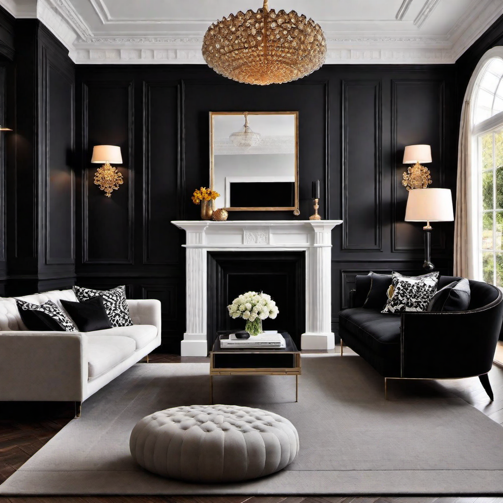 Victorian Charm: Black Accent Wall in Victorian Home