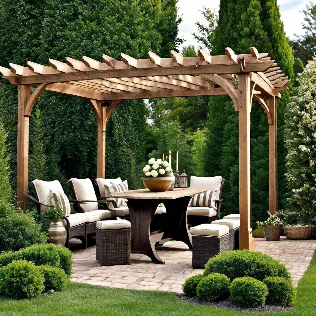 Vintage Feels: Weathered Wood Pergola for Nostalgic Ambiance