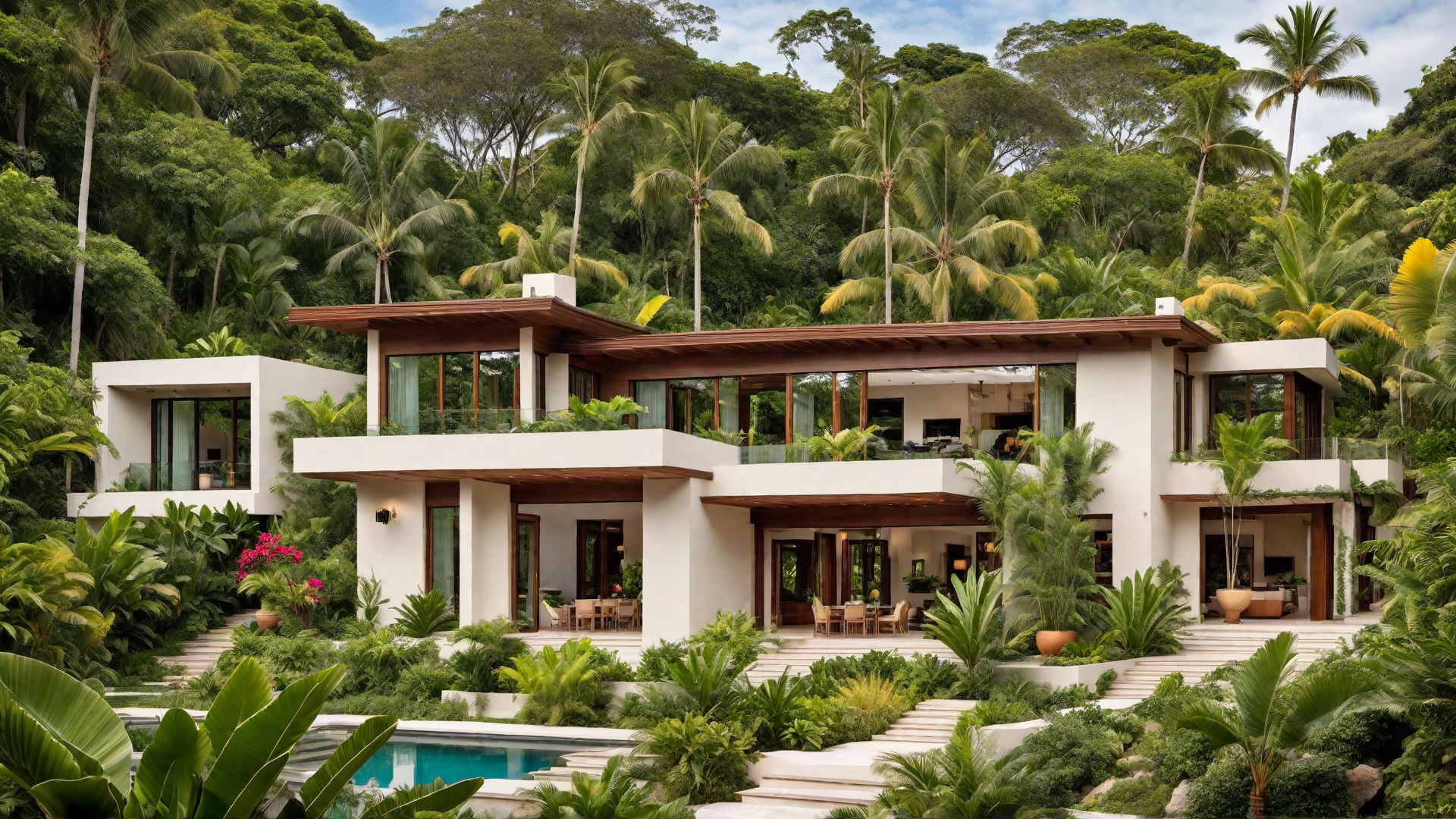Modern Mexican Home Framed by Lush Greenery