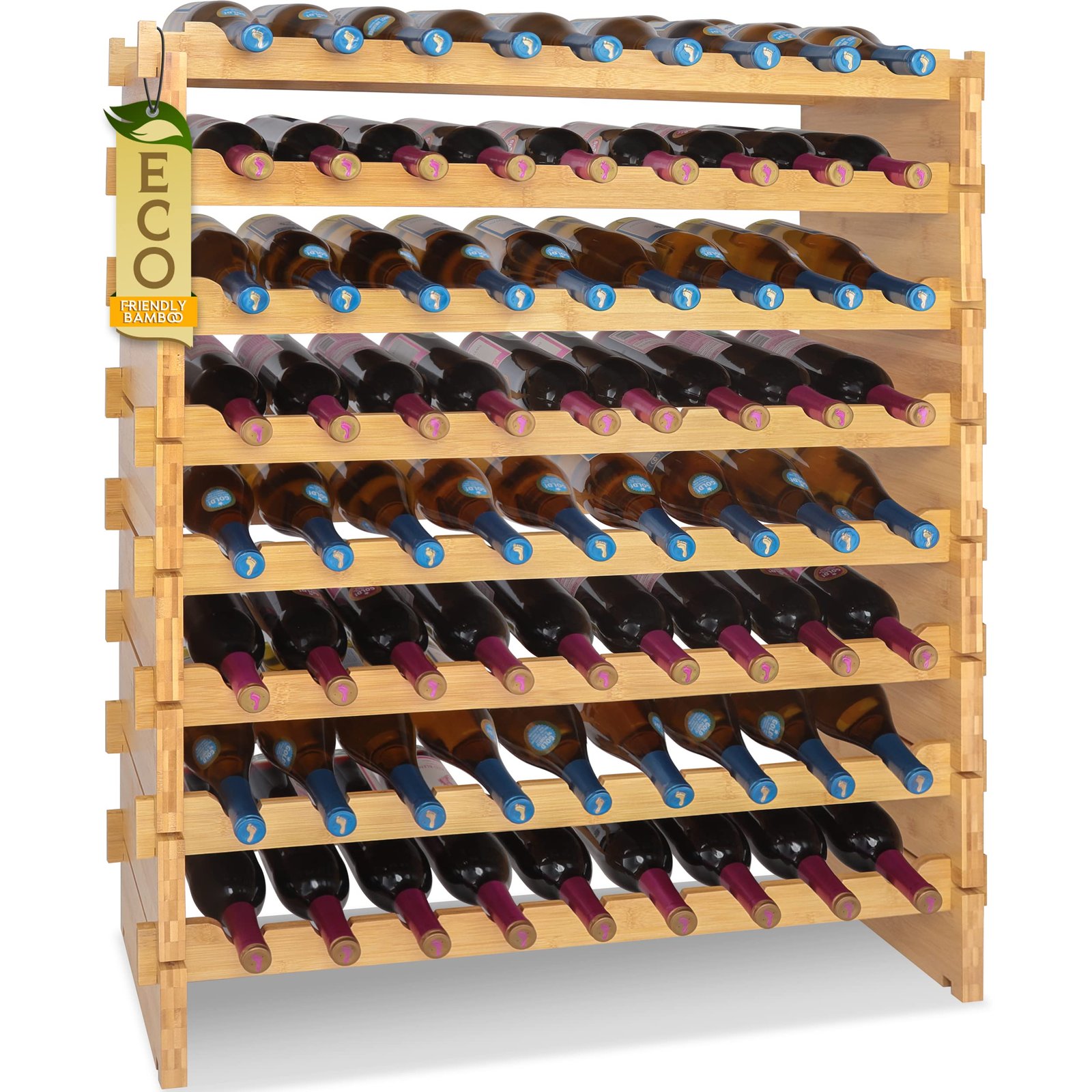 SereneLife 8-Tier Bamboo Wine Rack