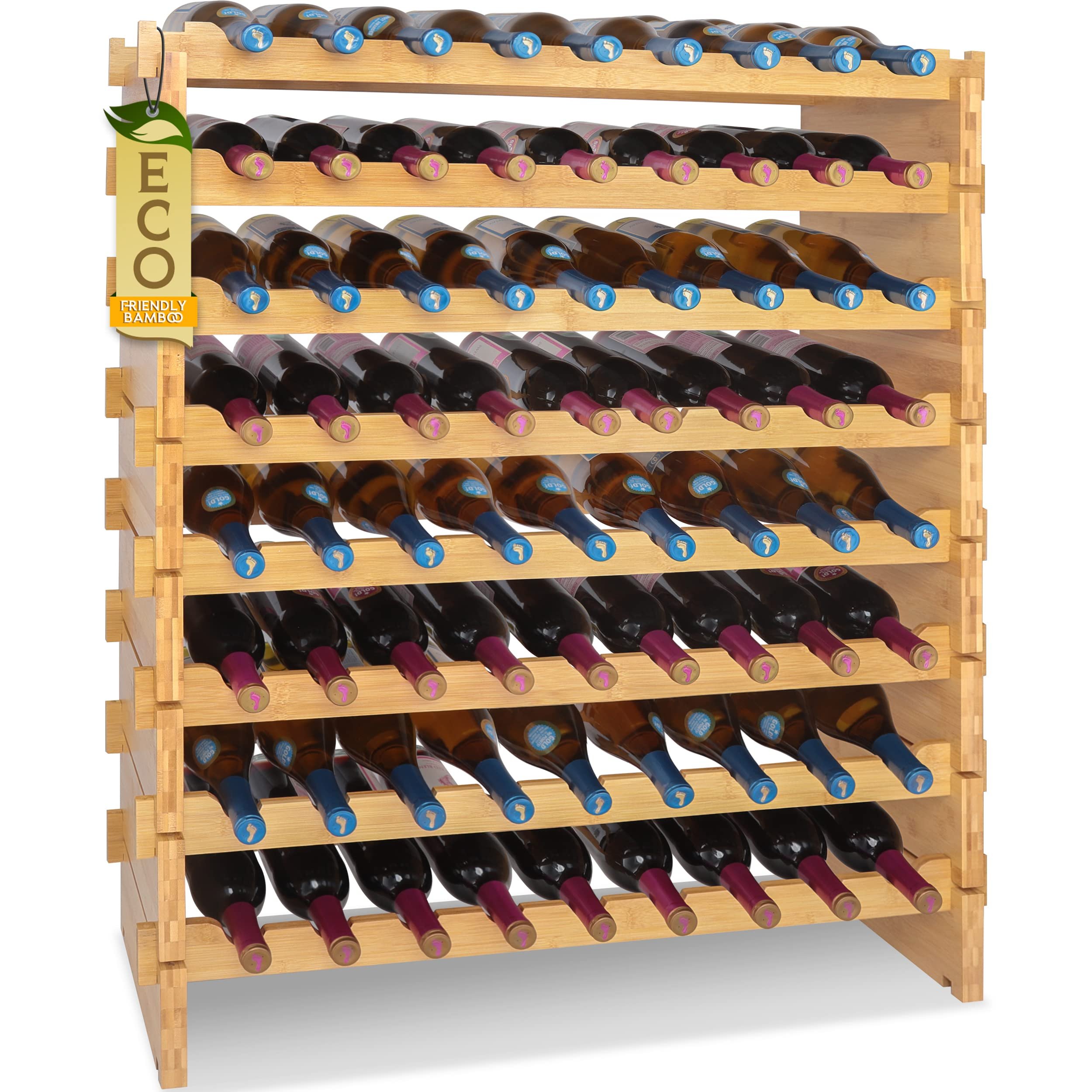 SereneLife 8-Tier Bamboo Wine Rack