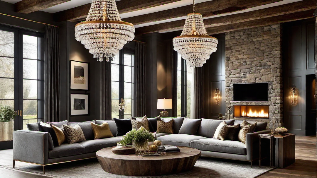 Rustic Glam: Blending Rustic and Gleaming Elements in Living Room Design