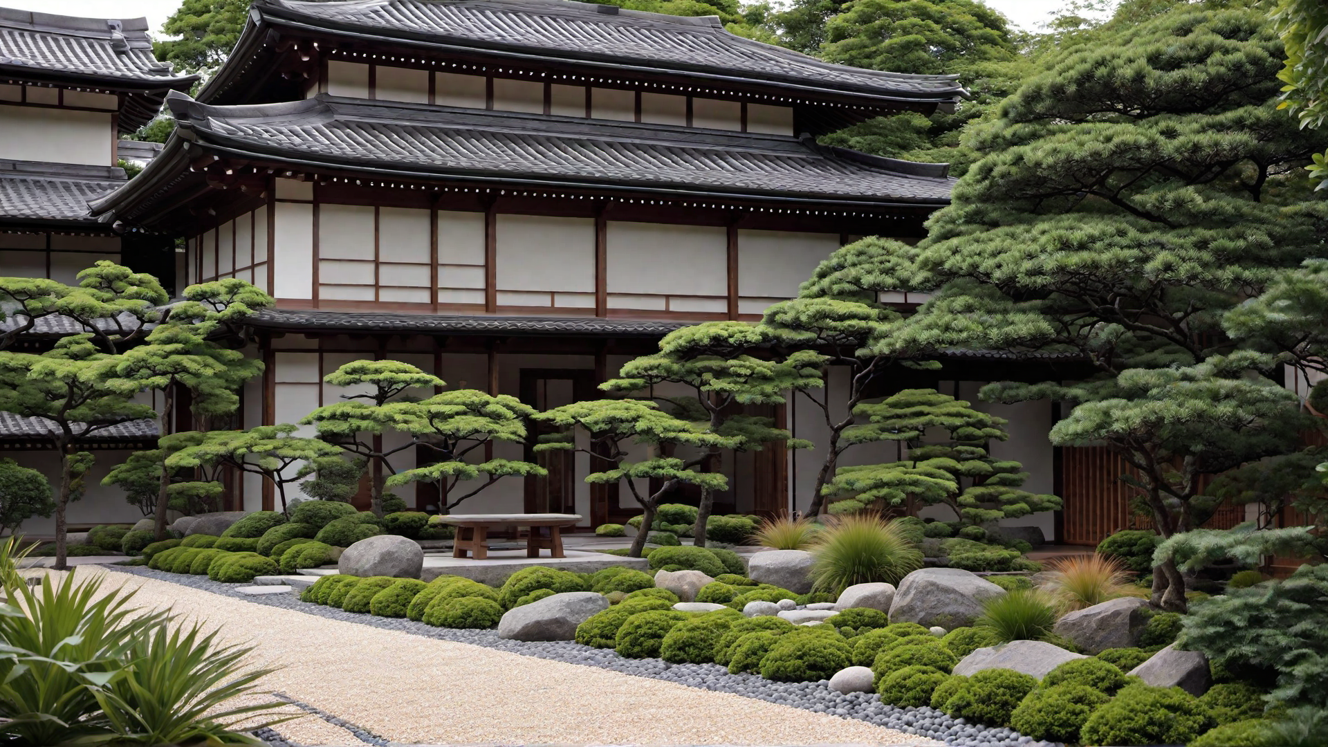 Meditative Pathways: Gravel Walkways and Stone Bridges