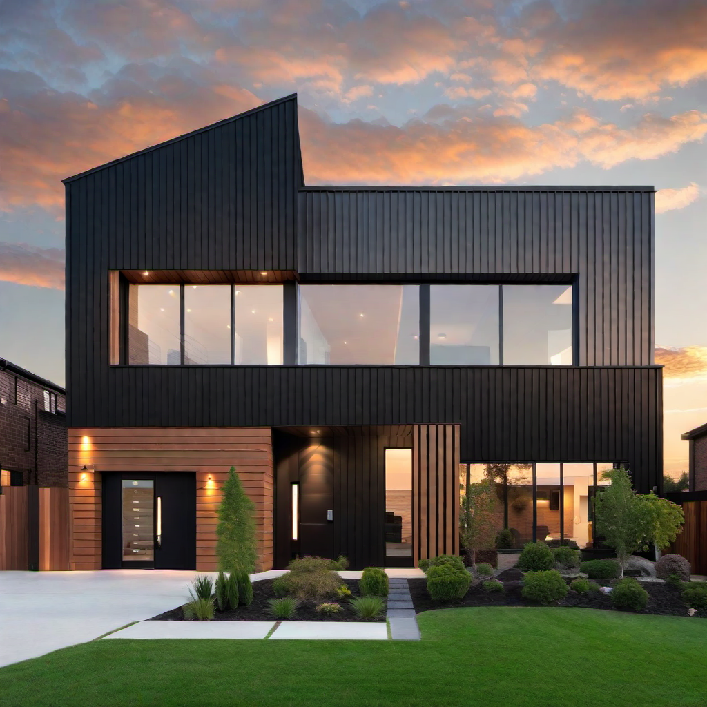 Harmony in Colors: Black and Cedar Siding Choices