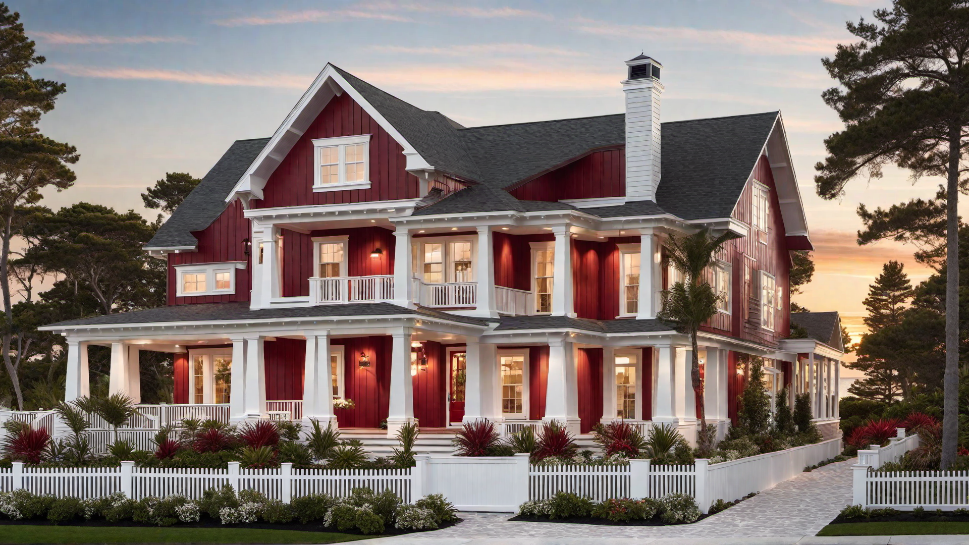 Coastal Home with Red Exterior Mix