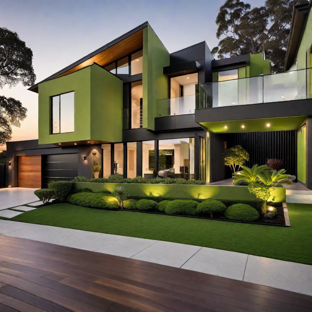 Contemporary Avocado Green Exterior