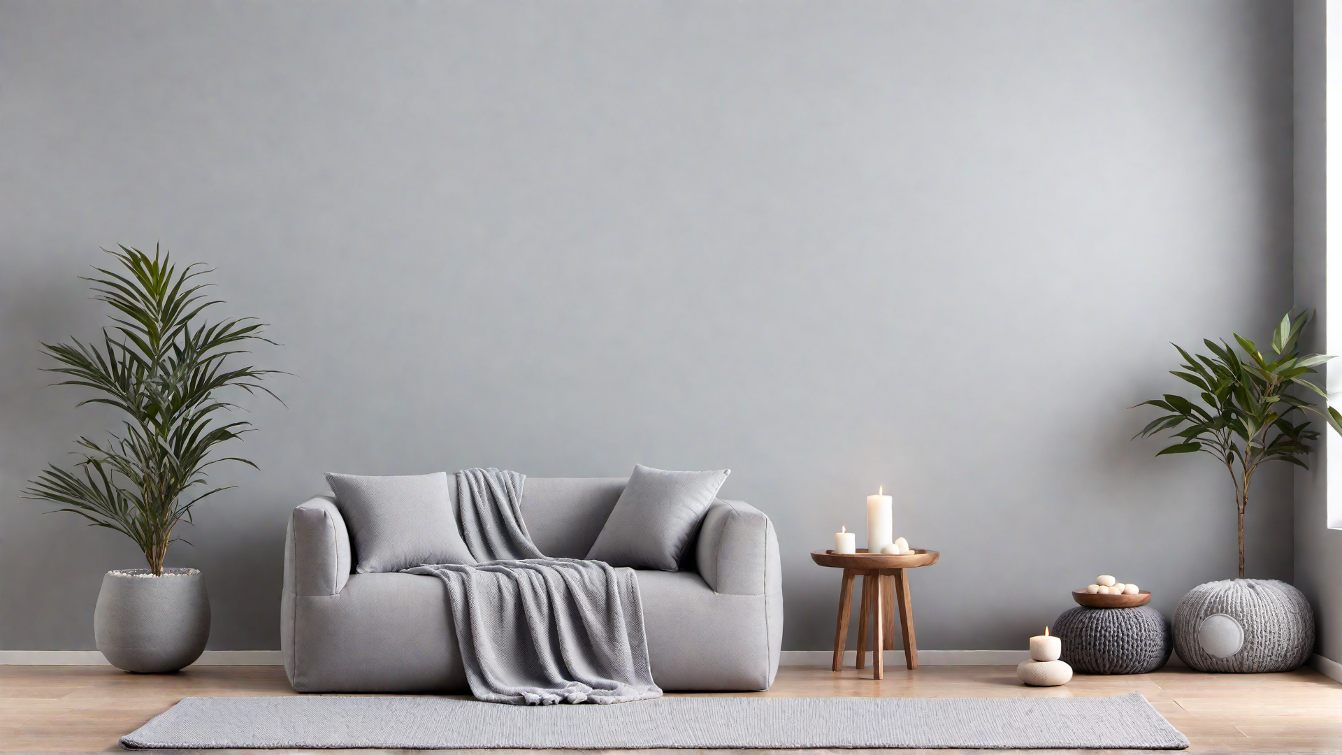Calm and Serene Grey Meditation Room