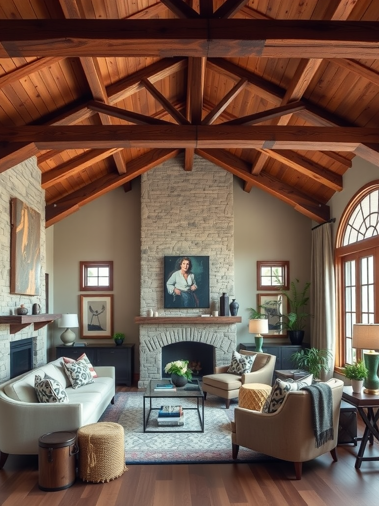 Rustic Beamed Ceiling Design