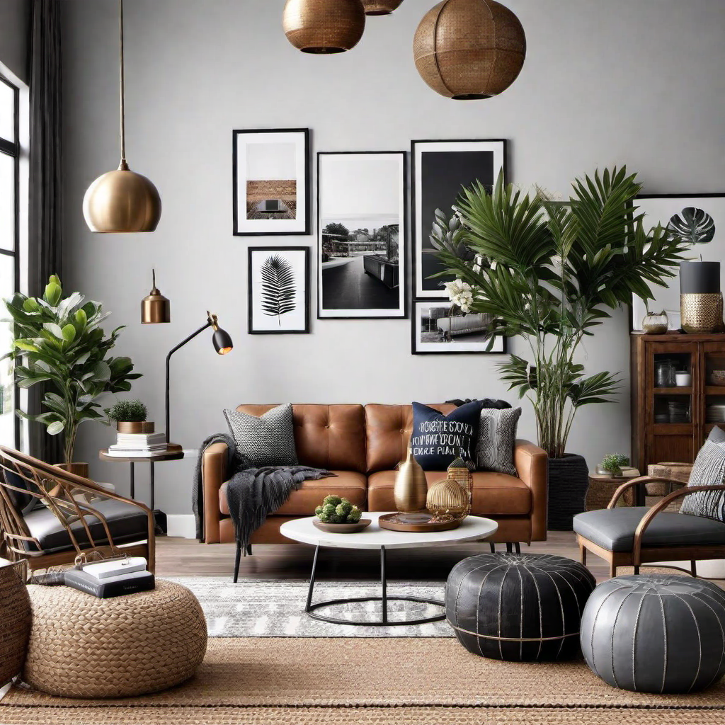 Industrial Chic: Cozy Home Living Room with Metal Accents
